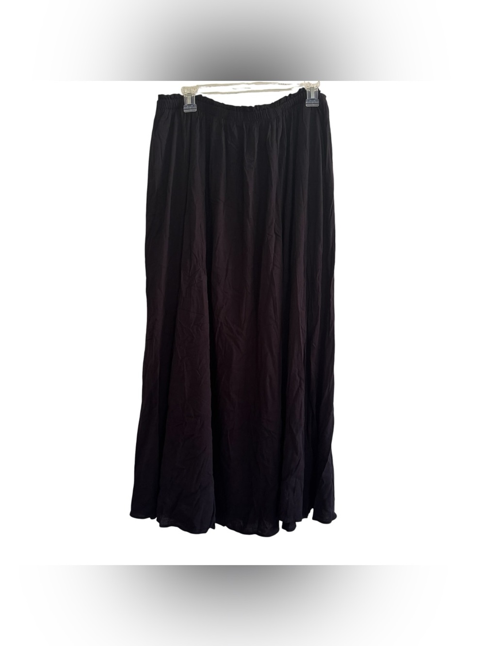 Torrid Black Dark Maxi Skirt Pockets Elastic Waistband Minimalist Coastal 2/2X - Picture 3 of 7